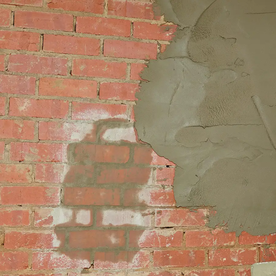 plastering walls